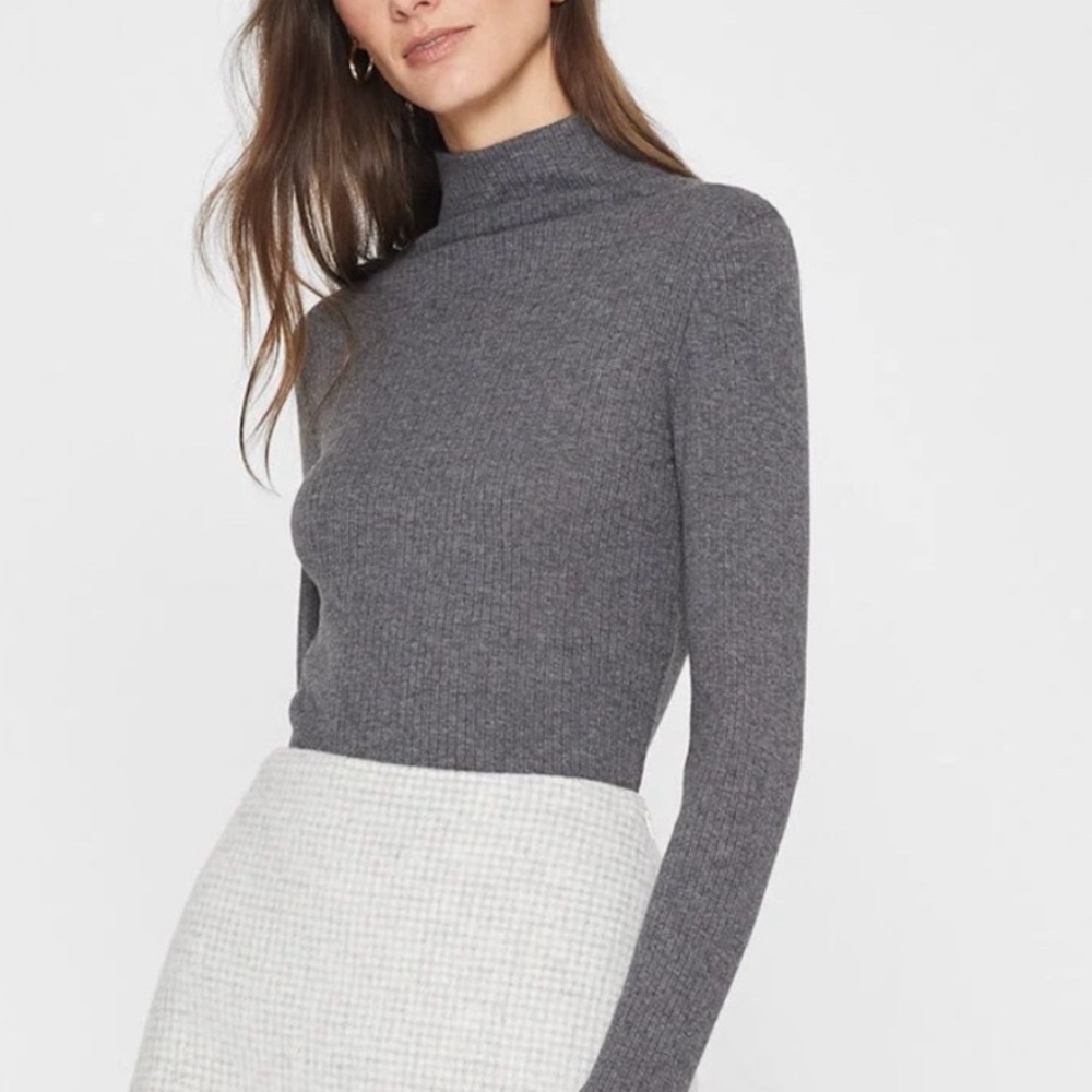 Club Monaco Julianna Rib Cashmere/Cotton Turtleneck